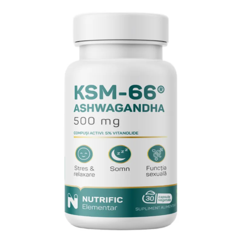 Ashwagandha KSM66 500mg, 30 capsule, Nutrific — preț și oferte