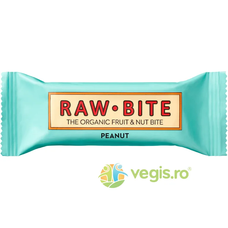 Baton Raw cu Arahide fara Zahar Adaugat si fara Gluten Ecologic/Bio 50g RAW BITE — preț și oferte