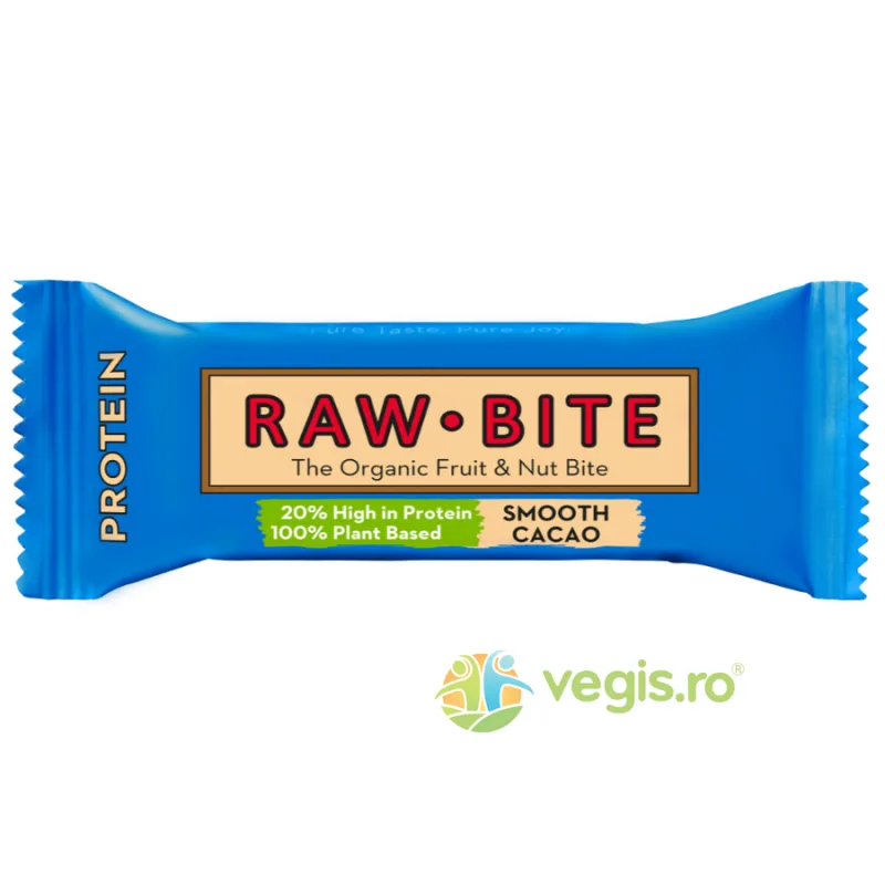 Baton Proteic Raw Cremos cu Cacao fara Zahar Adaugat si fara Gluten Ecologic/Bio 45g RAW BITE — preț și oferte