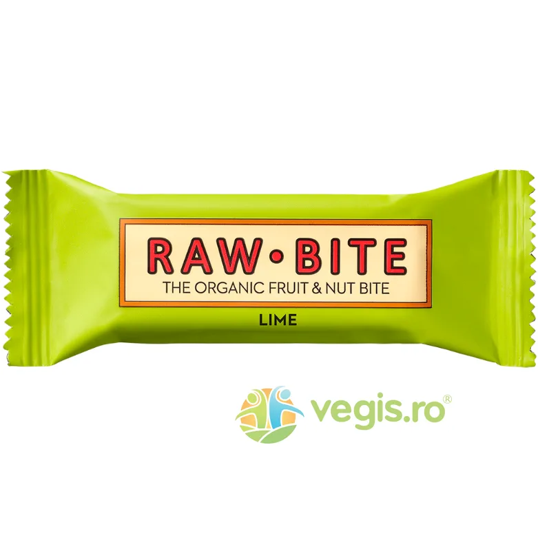 Baton Raw cu Limeta Picanta fara Zahar Adaugat si fara Gluten Ecologica/Bio 50g RAW BITE — preț și oferte