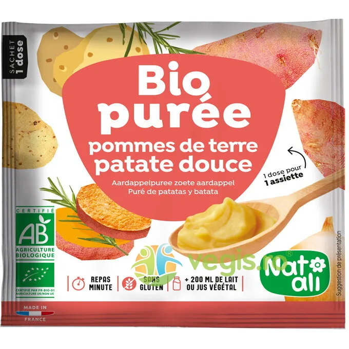 Piure Instant de Cartofi si Cartofi Dulci fara Gluten Ecologic/Bio 30g NAT-ALI — preț și oferte