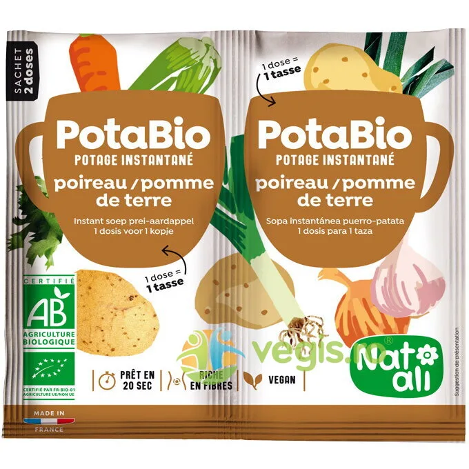 Supa Instant cu Praz, Cartofi si Legume Ecologica/Bio 2x8.5g NAT-ALI — preț și oferte
