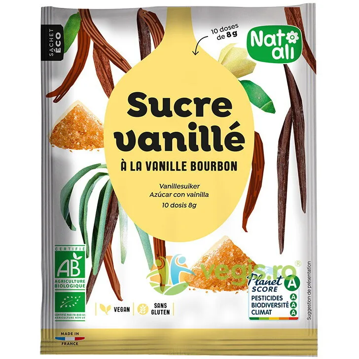 Zahar Vanilat Bourbon Ecologic/Bio 80g NAT-ALI — preț și oferte