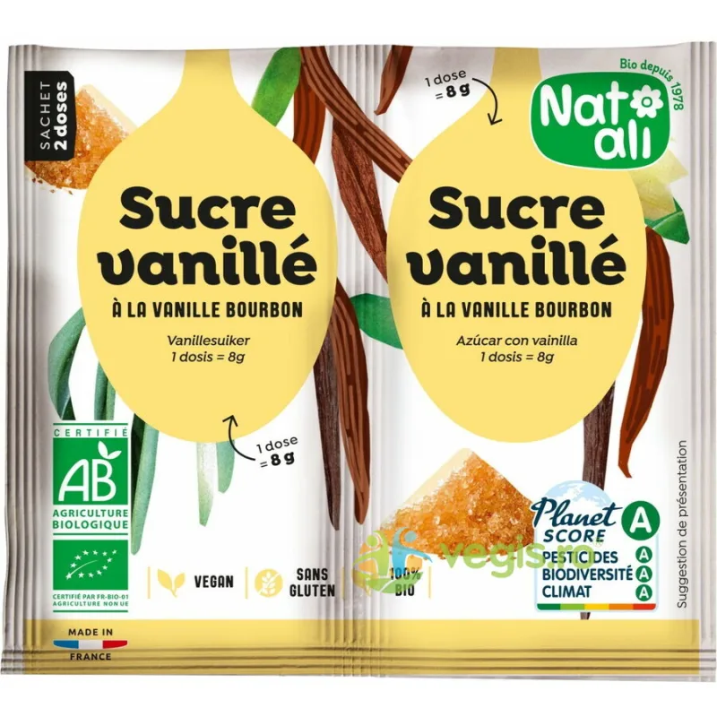 Zahar Vanilat Bourbon Ecologic/Bio 2x8g NAT-ALI — preț și oferte