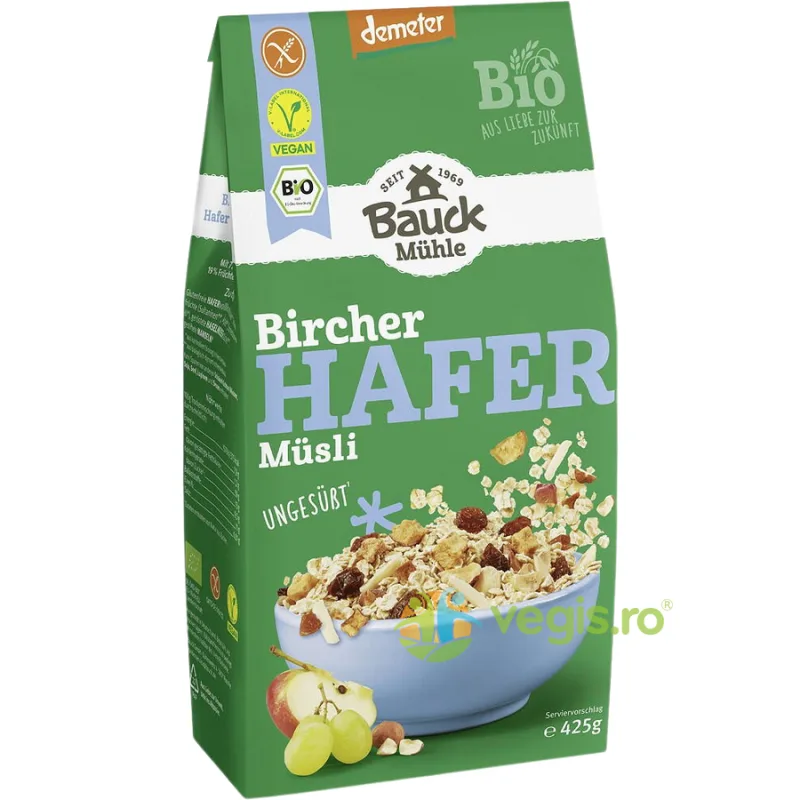 Musli Bircher fara Gluten Demeter Ecologic/Bio 425g BAUCKHOF — preț și oferte