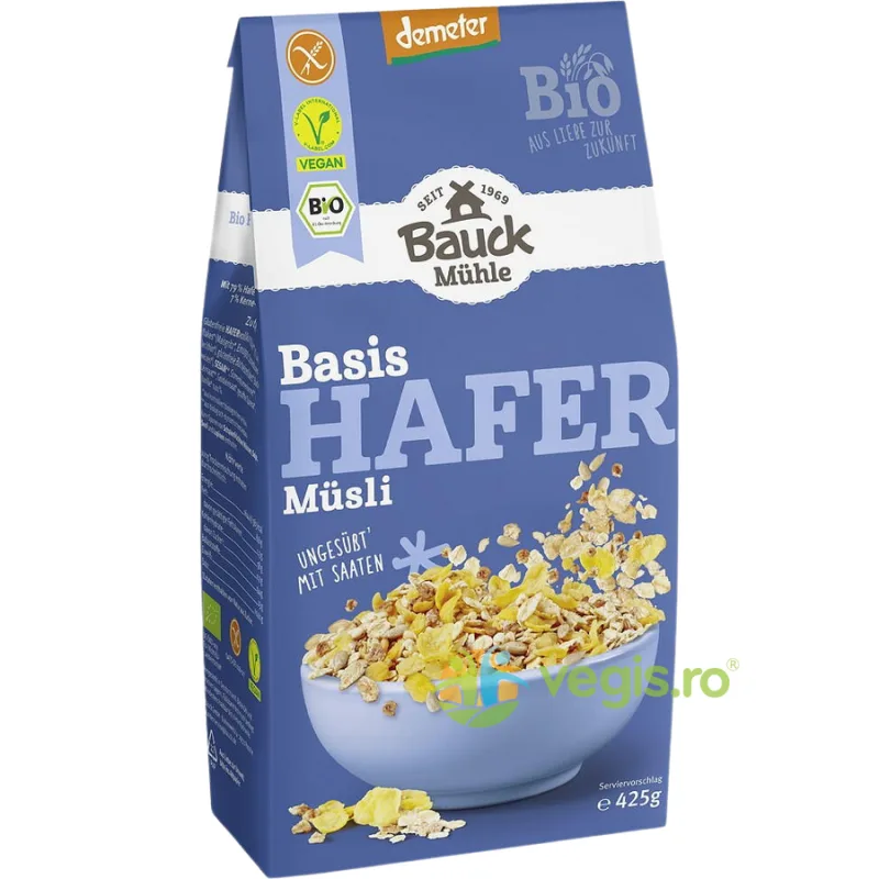 Musli cu Ovaz fara Gluten Demeter Ecologic/Bio 425g BAUCKHOF — preț și oferte