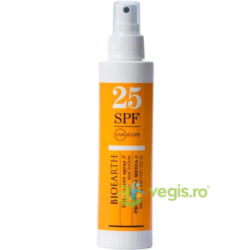 Lotiune Spray pentru Protectie Solara SPF25 cu Ganoderma 150ml Bioearth — preț și oferte