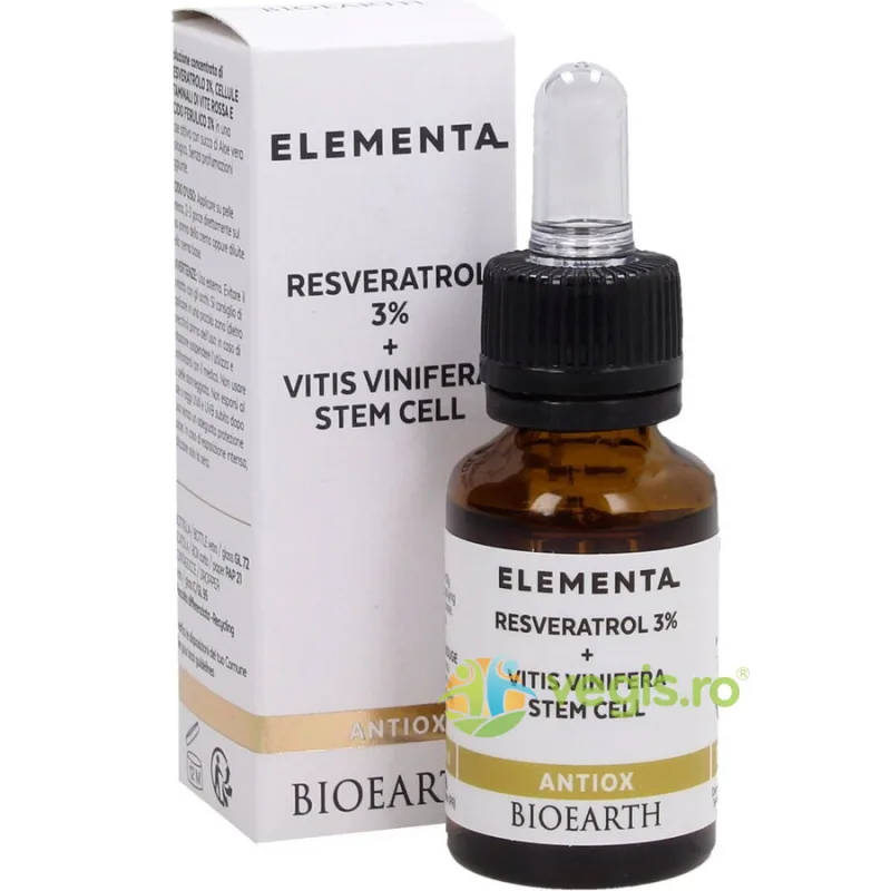 Ser cu Resveratrol 3%, Celule Stem si Acid Ferulic Elementa 15ml Bioearth — preț și oferte