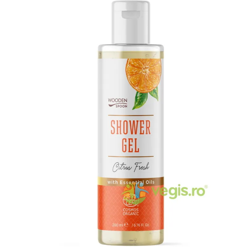 Gel de Dus cu Citronella Citrus Fresh Bio 200ml WOODEN SPOON — preț și oferte