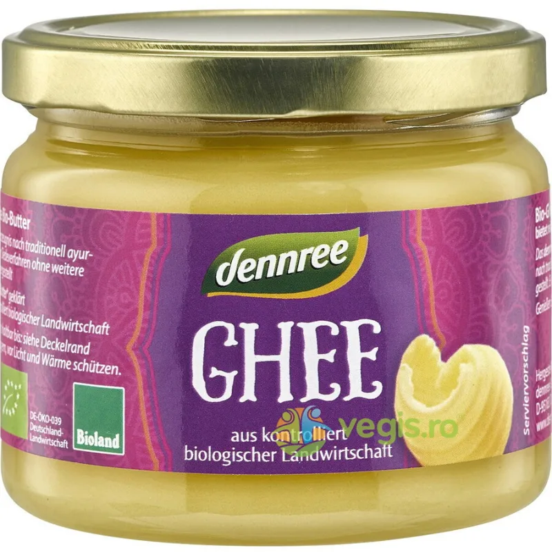 Unt Ghee Ecologic/Bio 240g Dennree — preț și oferte