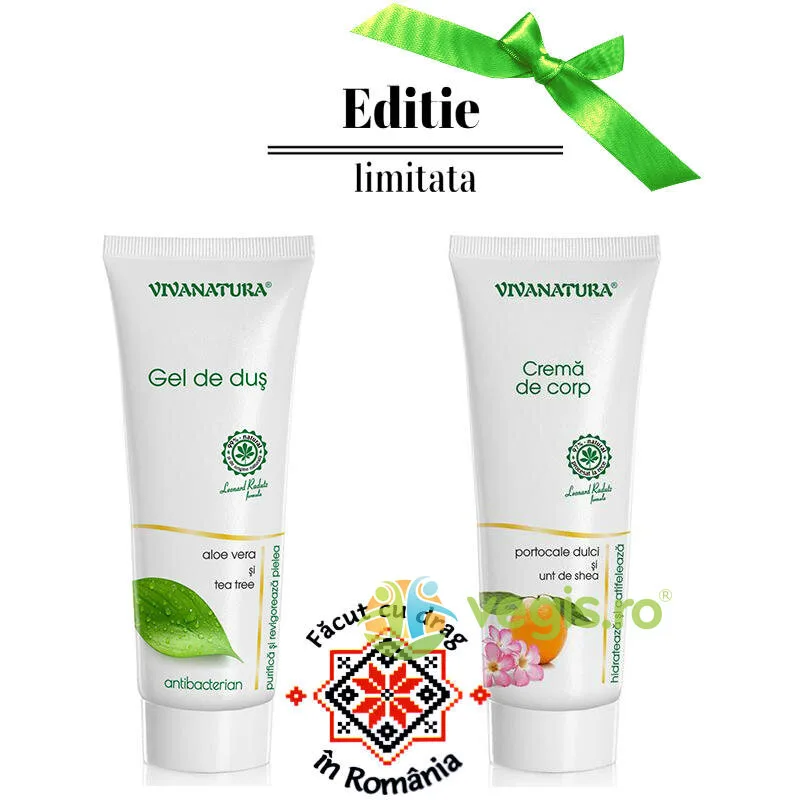 Gel De Dus Antibacterian 250ml + Crema pentru Corp 250ml Pachet PROMO VIVA&nbsp;NATURA — preț și oferte