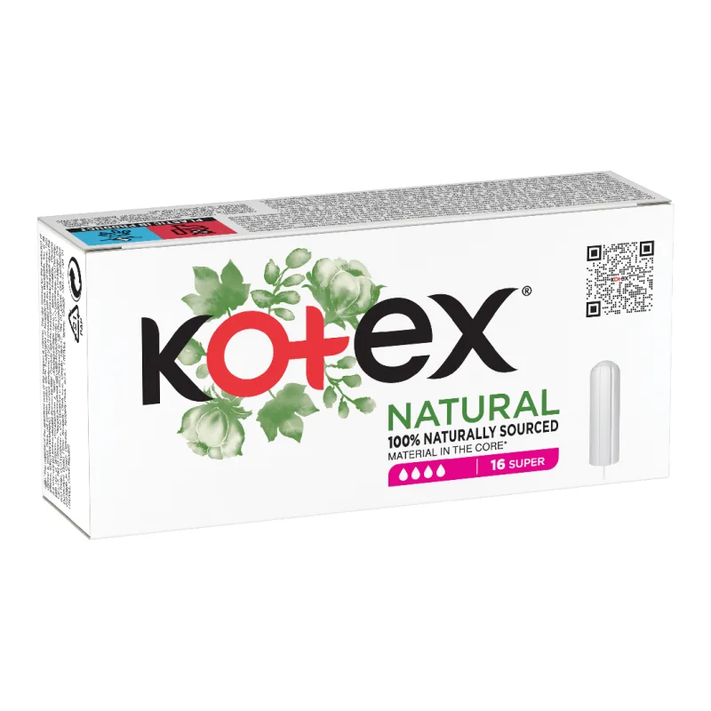 Tampoane interne Natural Super, 16 bucati, Kotex — preț și oferte