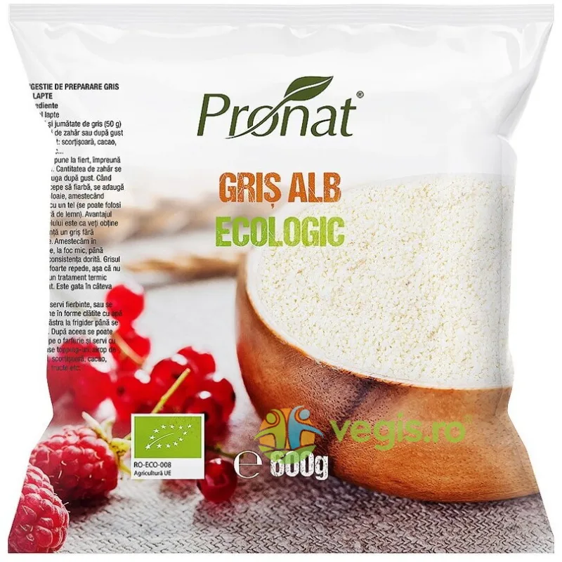 Gris Alb Ecologic/Bio 600g PRONAT — preț și oferte