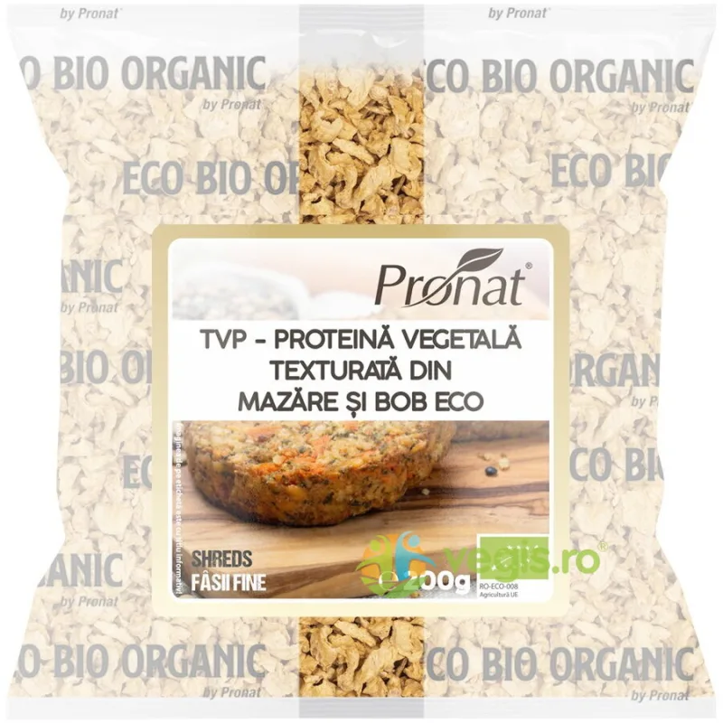 Proteina Vegetala Texturata (TVP) din Mazare si Bob Fasii Fine Ecologica/Bio 200g PRONAT — preț și oferte