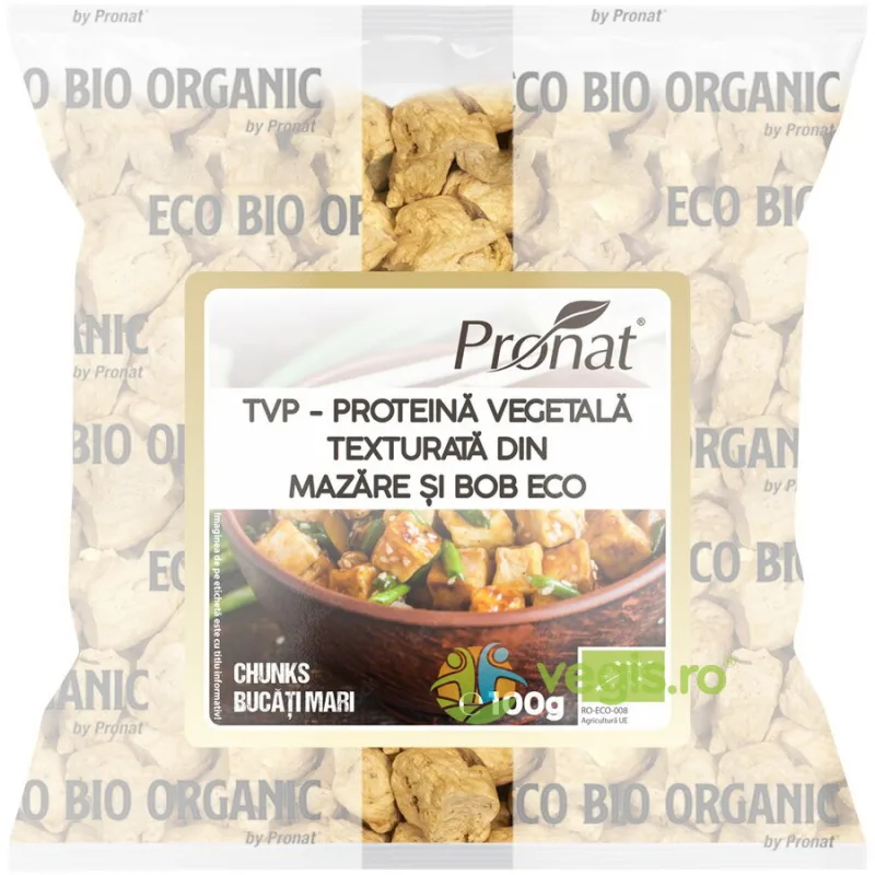 Proteina Vegetala Texturata (TVP) din Mazare si Bob Bucati Mari Ecologica/Bio 100g PRONAT — preț și oferte