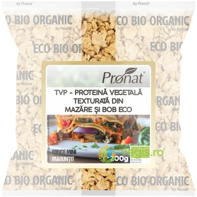 Proteina Vegetala Texturata (TVP) din Mazare si Bob Bucati Mici Ecologica/Bio 200g PRONAT — preț și oferte