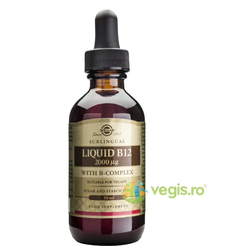 Vitamina B12 2000ug Cu B-Complex 59ml SOLGAR — preț și oferte