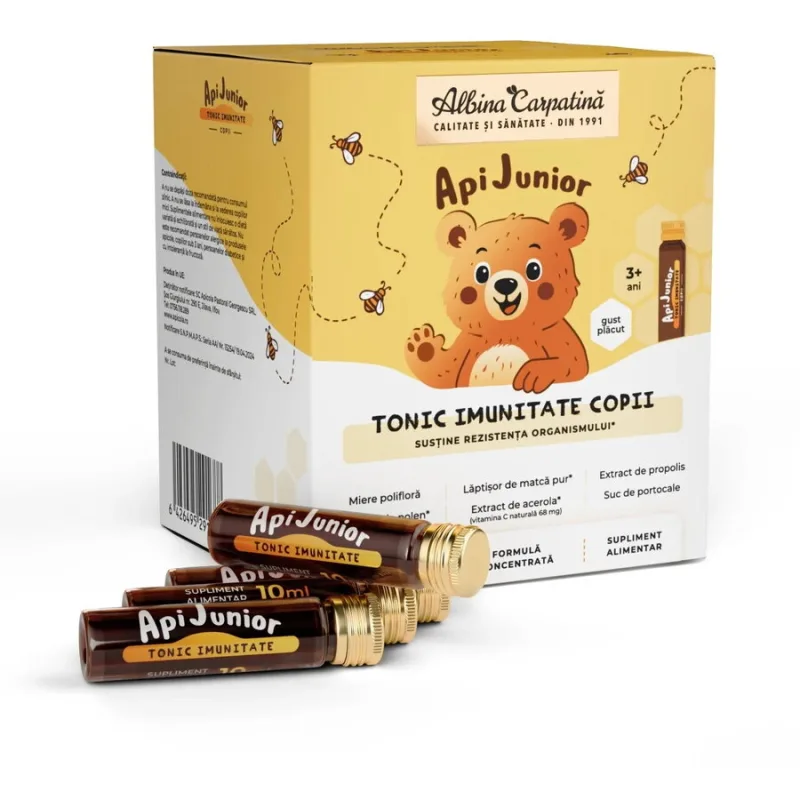 Apijunior Imunitate pentru Copii 20 fiole x 10ml Albina Carpatina — preț și oferte
