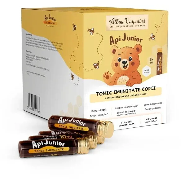Apijunior Imunitate pentru Copii 30 fiole x 10ml Albina Carpatina — preț și oferte