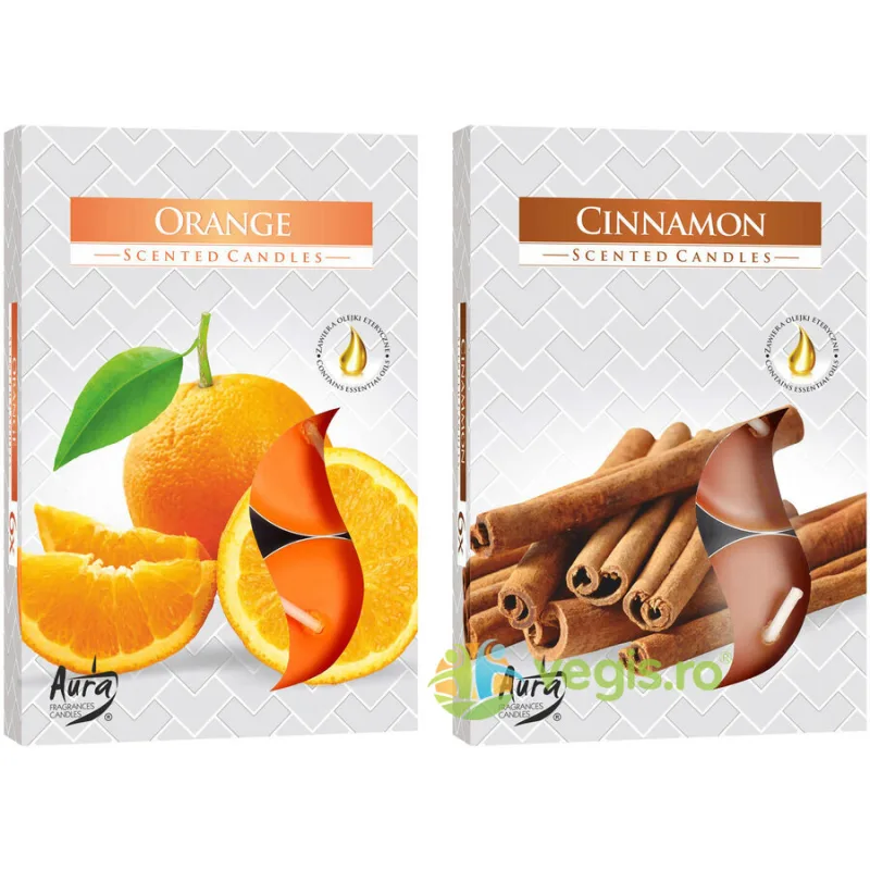 Set Lumanari Tip Pastila Aroma Portocala 6 buc.+ Set Lumanari Tip Pastila Aroma Scortisoara 6 buc. Pachet PROMO BISPOL — preț și oferte