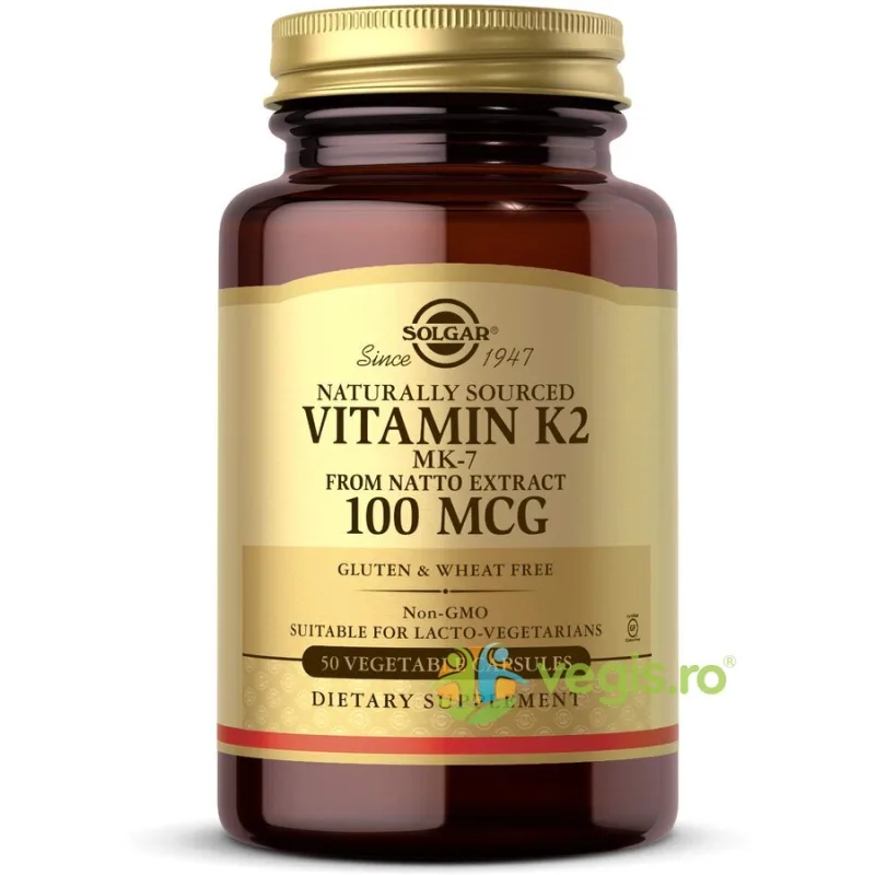Vitamina K2 100mcg 50cps vegetale SOLGAR — preț și oferte