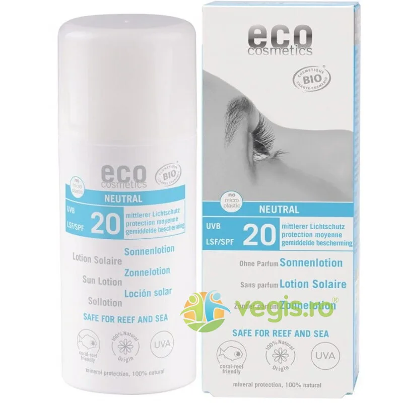 Lotiune Fluida de Protectie Solara SPF 20 fara Parfum Bio 100ml ECO COSMETICS — preț și oferte
