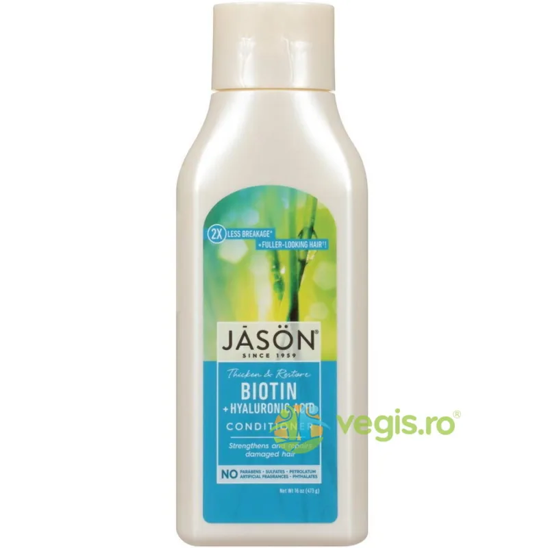 Balsam de Par Biotin cu Acid Hialuronic pentru Intarirea si Repararea Parului Deteriorat 473ml JASON — preț și oferte