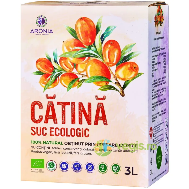 Suc de Catina Ecologic/Bio 3L Aronia Charlottenburg — preț și oferte
