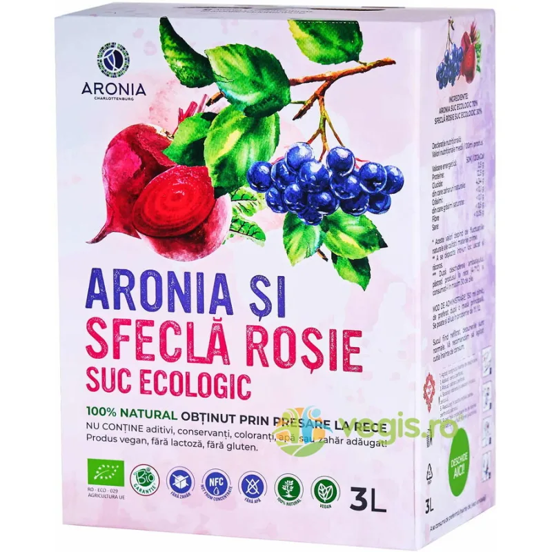 Suc de Aronia si Sfecla Rosie Ecologic/Bio 3L ARONIA CHARLOTTENBURG — preț și oferte