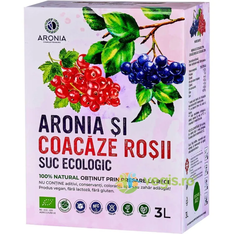 Suc de Aronia si Coacaze Rosii Ecologic/Bio 3L ARONIA CHARLOTTENBURG — preț și oferte
