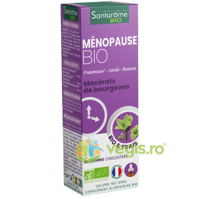 Menopauza (Complex 3 Muguri: Merisor, Zmeur, Mesteacan Pufos) Ecologic/Bio 30ml SANTAROME — preț și oferte