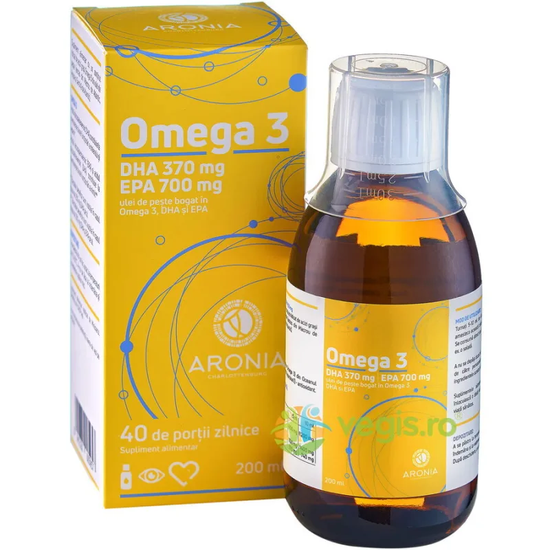 Ulei de Peste Omega 3 (700 EPA/370 DHA) 200ml Aronia Charlottenburg — preț și oferte