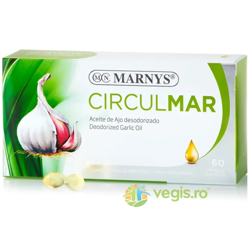 Circulmar - Ulei de Usturoi 1200mg pentru Sanatatea Inimii si a Vaselor de Sange 60cps moi MARNYS — preț și oferte
