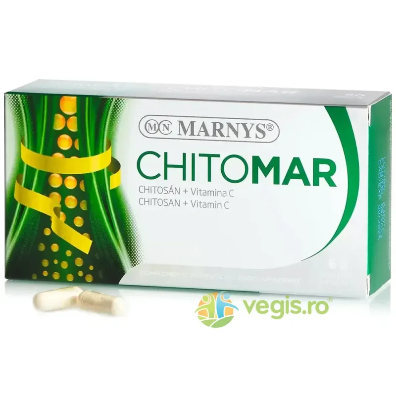 Chitomar - Chitosan 720mg + Vitamina C pentru Metabolismul Grasimilor si Colesterol 60cps MARNYS — preț și oferte