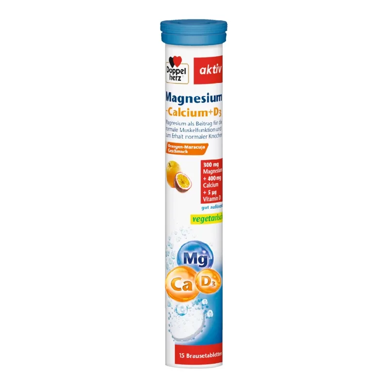 Magneziu + Calciu + D3, 15 comprimate efervescente, Doppelherz — preț și oferte