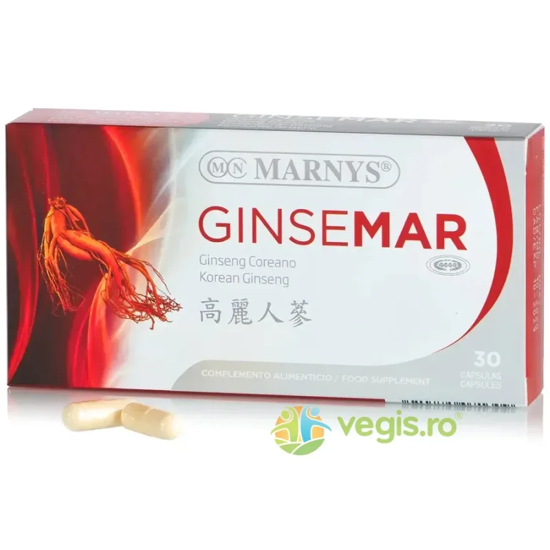 Ginsemar - Ginseng Coreean 1000mg (Panax Ginseng) 30cps moi MARNYS — preț și oferte