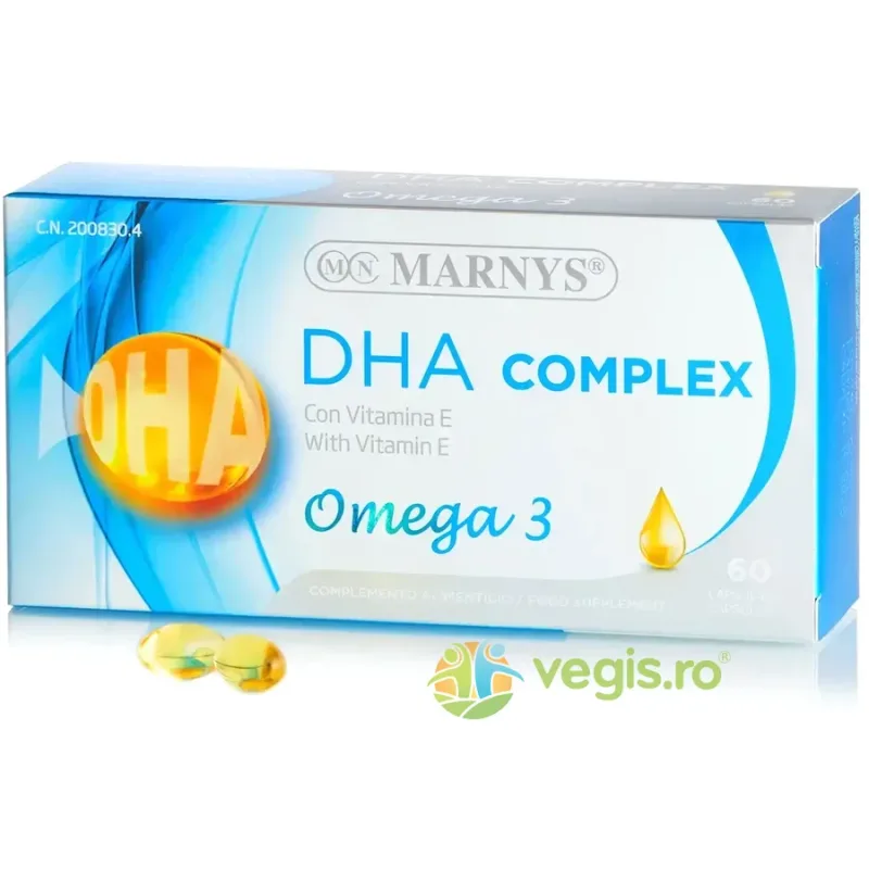 DHA Complex - Omega 3 din Ulei de Peste pentru Buna Functionare a Creierului si o Vedere Optima 60cps moi MARNYS — preț și oferte