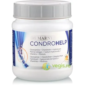 Condrohelp - Colagen Marin Hidrolizat 500mg, Glucozamina, Condroitina, Acid Hialuronic, Vitamina C, Cupru, Mangan pentru Sistemul Osos, Articulatii, Tendoane, Cartilaje 350g