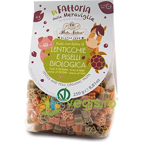 Paste cu Faina de Linte Rosie si Mazare Verde pentru Copii fara Gluten Ecologice/Bio 250g PASTA NATURA — preț și oferte