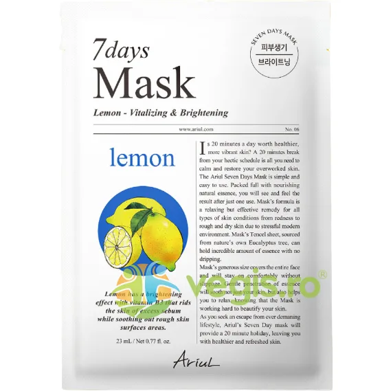Masca cu Lamaie si Vitamina C pentru Luminozitatea Tenului 7Days Plus 23ml ARIUL — preț și oferte
