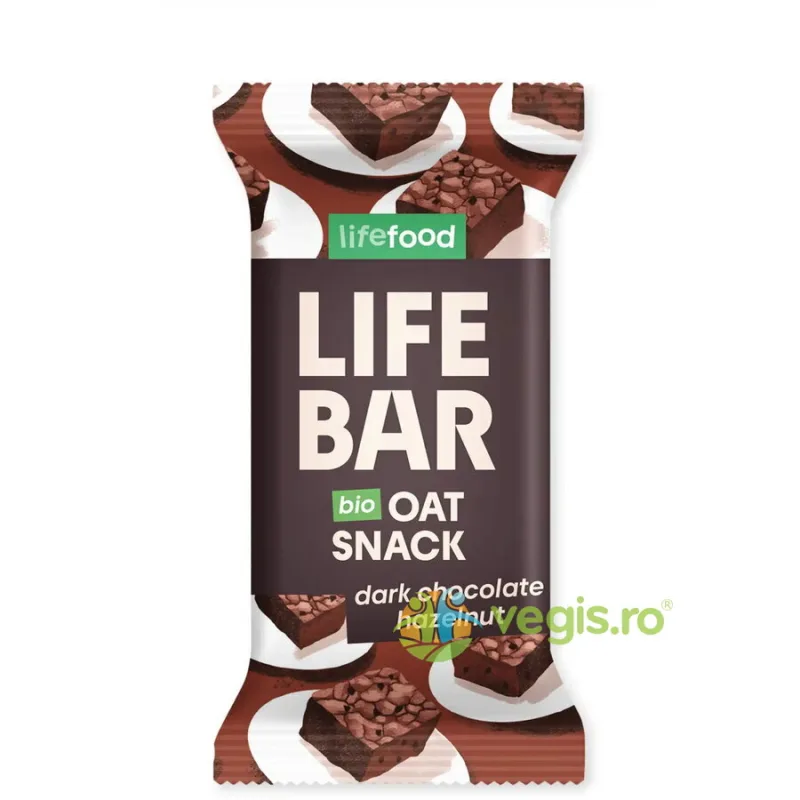 Baton de Ovaz cu Ciocolata si Alune de Padure fara Gluten Ecologic/Bio 40g LIFEBAR — preț și oferte