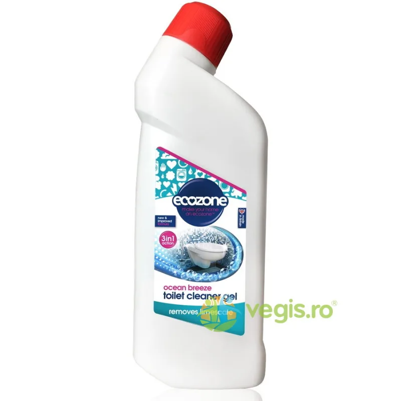 Solutie Gel 3in1 pentru Curatat Toaleta Ocean Breeze 750ml ECOZONE — preț și oferte
