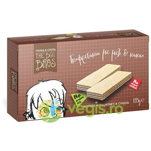 Napolitane cu Cacao si Miere fara Ulei de Palmier 135g THE BEE BROS — preț și oferte