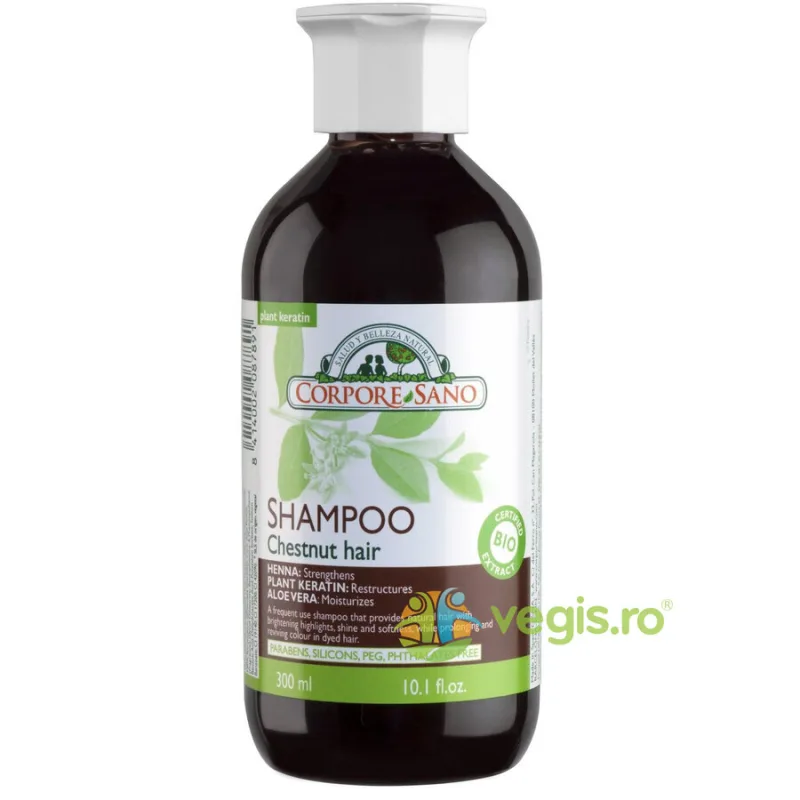 Sampon cu Henna pentru Par Castaniu 300ml Corpore Sano — preț și oferte