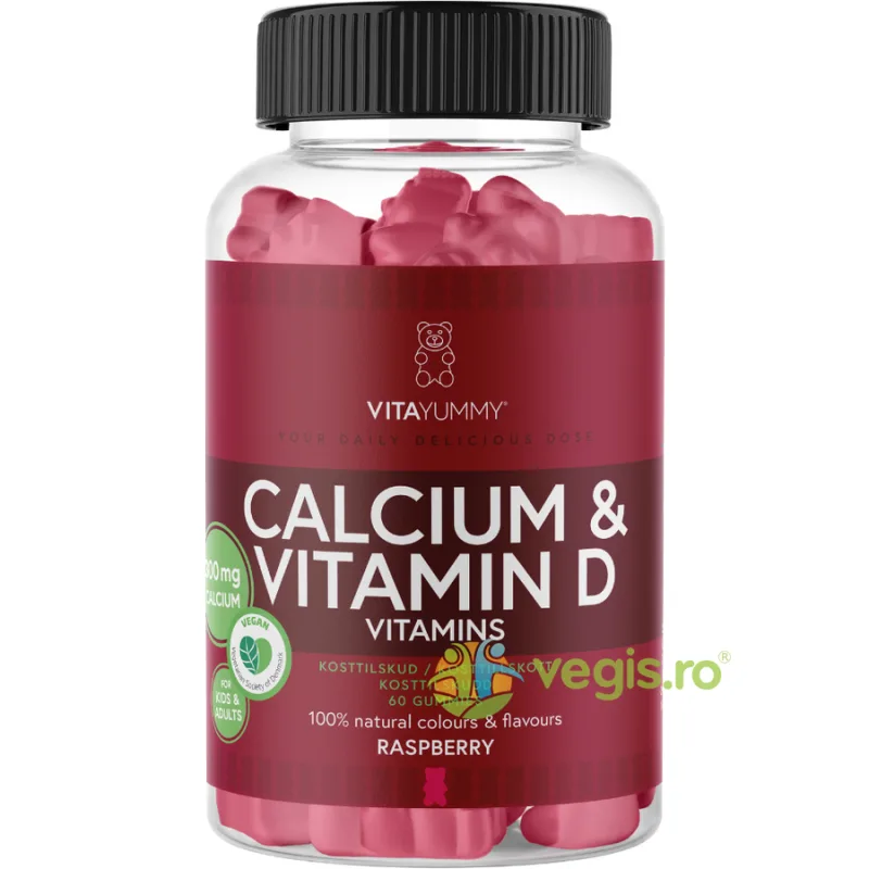 Calciu 300mg + Vitamina D Jeleuri Vegane 60buc VITAYUMMY — preț și oferte