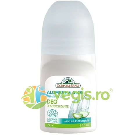 Deodorant Roll-On cu Alaun si Aloe Vera fara Aluminiu si Alcool 75ml Corpore Sano — preț și oferte