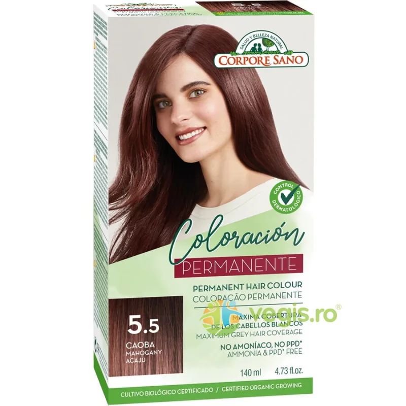 Vopsea de Par Permanenta fara Amoniac 5.5 - Mahon 140ml Corpore Sano — preț și oferte