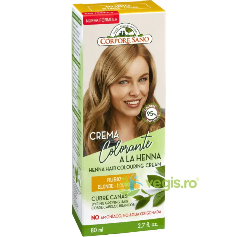 Vopsea Henna Crema Semipermanenta - Blond 80ml Corpore Sano — preț și oferte