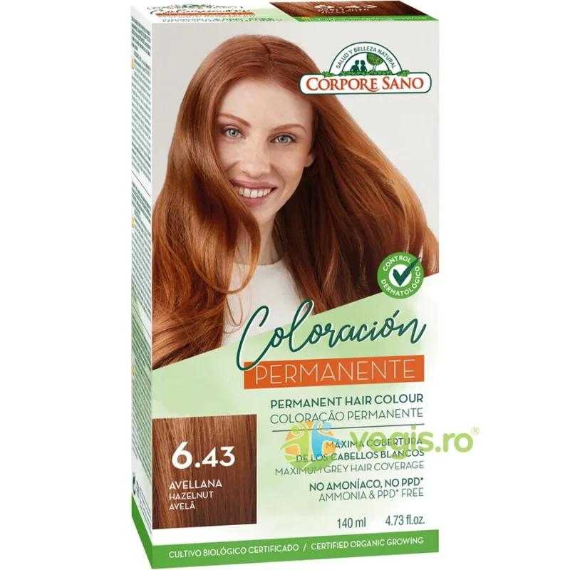 Vopsea de Par Permanenta fara Amoniac 6.43 - Alun 140ml Corpore Sano — preț și oferte