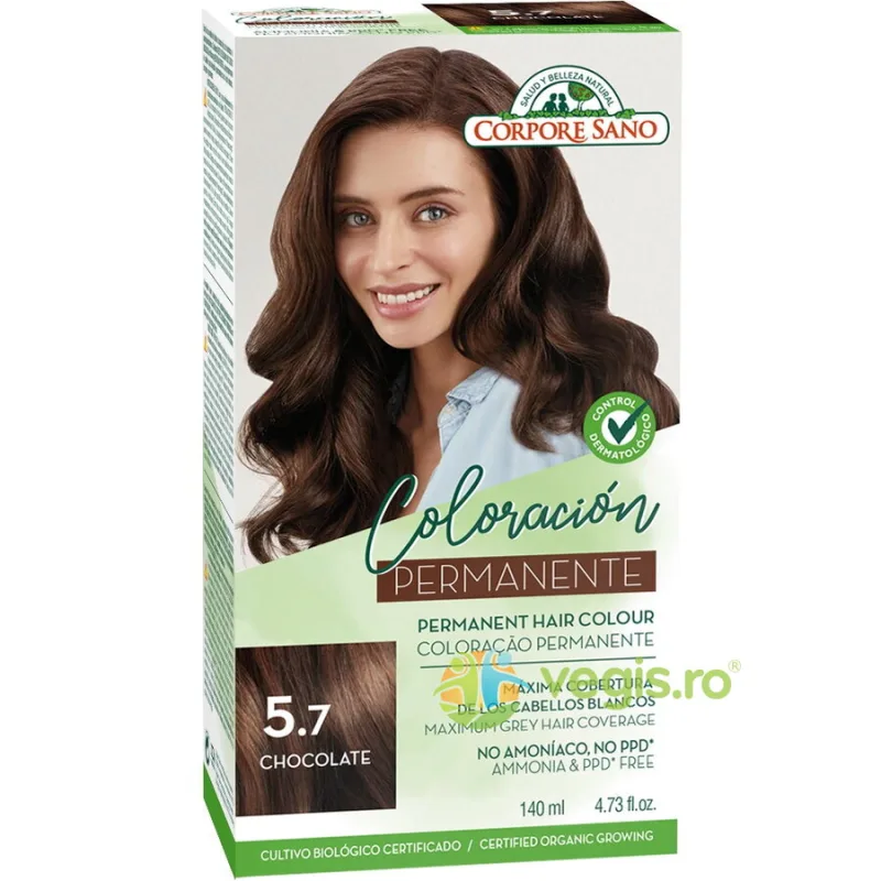 Vopsea de Par Permanenta fara Amoniac 5.7 - Ciocolata 140ml Corpore Sano — preț și oferte